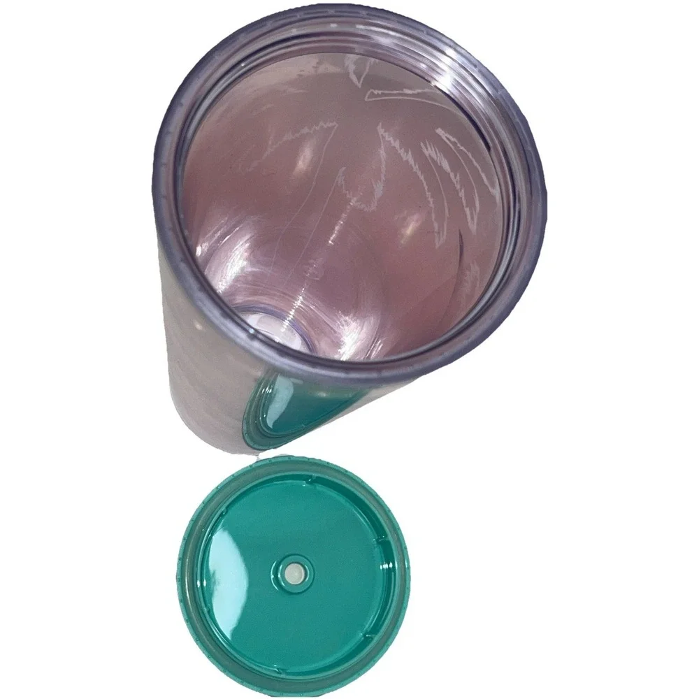 Starbucks Los Angeles Palm Pink Teal Venti Tumbler Cold Coffee Cup 24oz No Straw